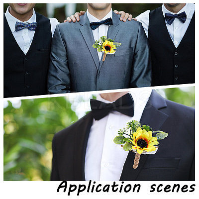 2Pcs Silk Corsage Boutonniere AJEW-CP0001-62-1