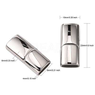Tarnish Resistant 316 Surgical Stainless Steel Magnetic Clasps with Glue-in Ends X-STAS-G241-14A-P-1