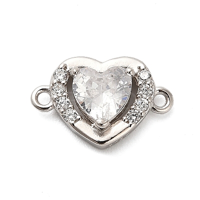925 Sterling Silver Micro Pave Cubic Zirconia Connector Charms STER-U009-03P-03-1