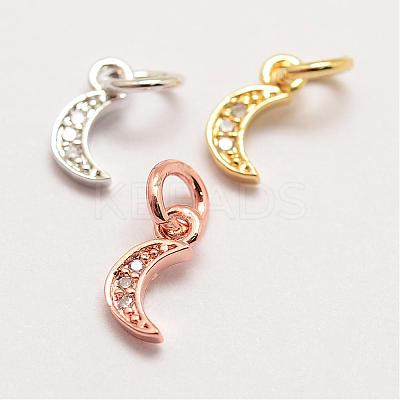 Brass Micro Pave Grade AAA Cubic Zirconia Charms ZIRC-G090-03-NR-1