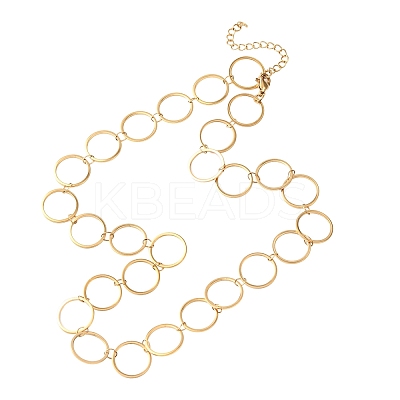 304 Stainless Steel 14MM Ring Link Chain Necklaces NJEW-P343-01D-G-1