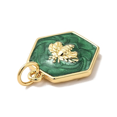 Rack Plating Brass Enamel Pendants KK-H431-10G-1