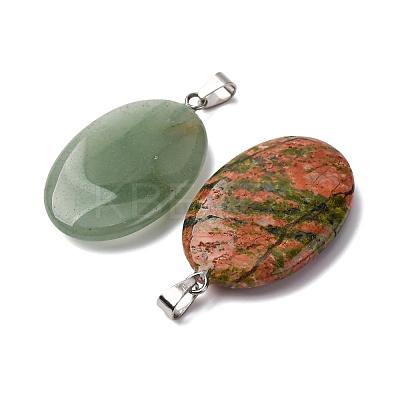 Natural & Synthetic Mixed Gemstone Pendants G-K354-12-1