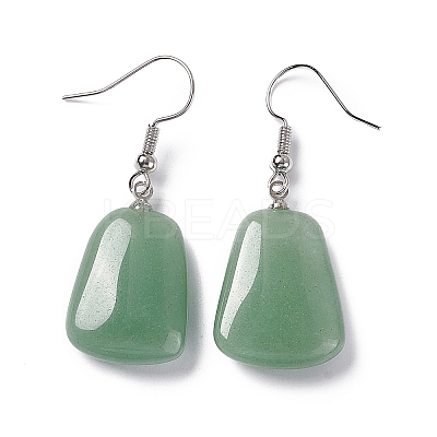 Natural Green Aventurine Trapezoid Dangle Earrings EJEW-D188-02P-06-1
