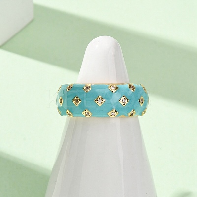 Brass Micro Pave Cubic Zirconia Cuff Open Rings CU-CBAB3AD-12G-02-1