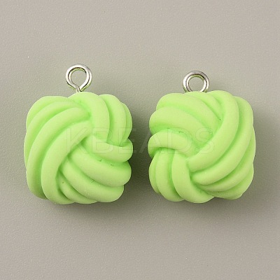 Opaque Resin Pendants RESI-WH0029-24P-03-1