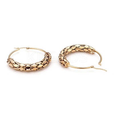 304 Stainless Steel Mesh Hoop Earrings EJEW-O096-07G-1