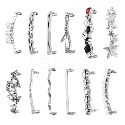 13Pcs 13 Styles Zinc Alloy Shoes Buckle Clips FIND-SZ0001-46P-1