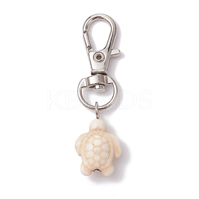 Synthetic Turquoise Tortoise Pendant Decorations HJEW-JM01355-02-1