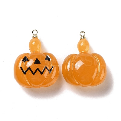 Halloween Pumpkin Transparent Resin Pendants LS-RESI-B010-03A-1