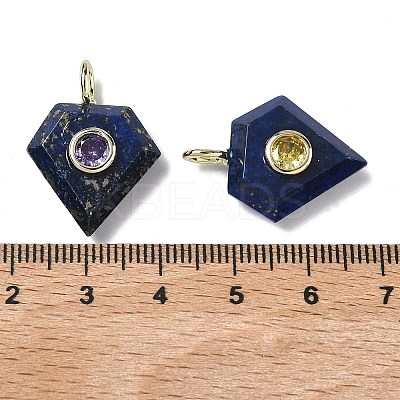 Natural Lapis Lazuli Faceted Pendants G-F819-03G-03-1