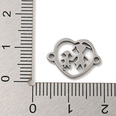 Mother's Day 201 Stainless Steel Hollow Connector Charms STAS-S146-02P-1