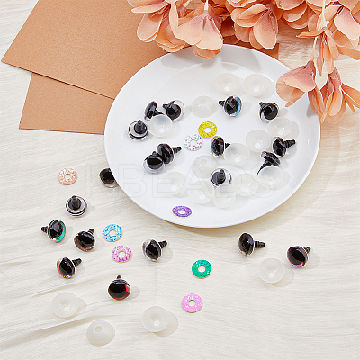 40 Sets 10 Colors Plastic Doll Craft Eyes DIY-FH0006-70-1