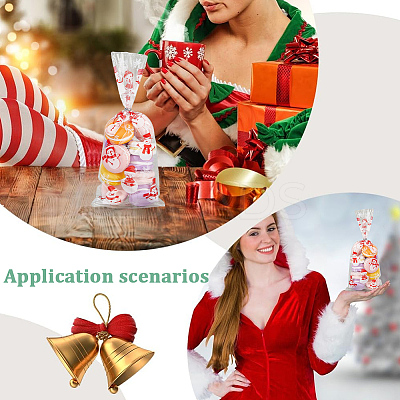 100Pcs Christmas Snowman Printed OPP Cellophane Candy Packaging Bags ABAG-GF0001-41B-1