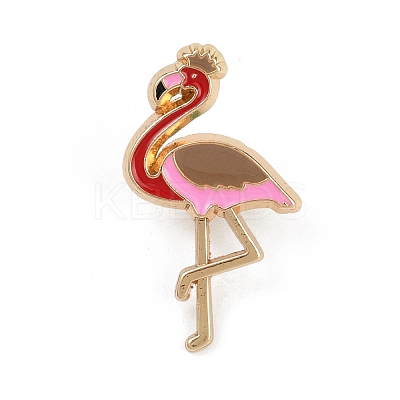 Flamingo Shape Enamel Pins JEWB-F039-06-1