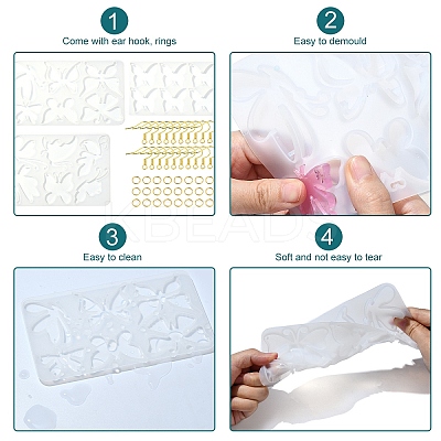 DIY Butterfly Charm Pendant Silicone Molds for DIY Earring Making DIY-YW0009-41-1