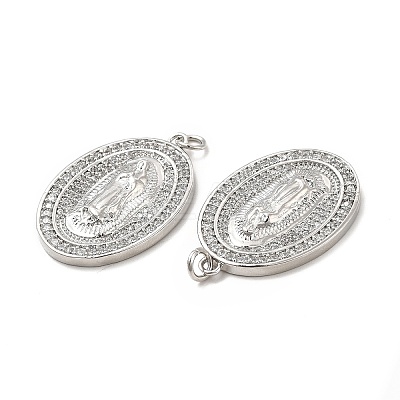 Brass Micro Pave Cubic Zirconia Pendants KK-E068-VB271-1-1