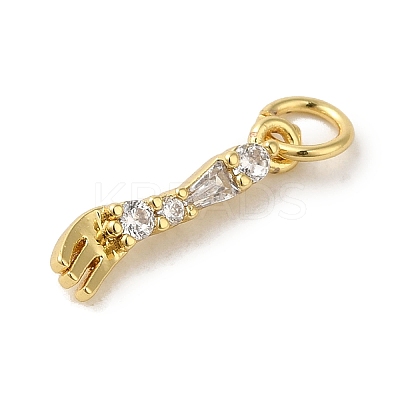 Brass Micro Pave Clear Cubic Zirconia Pendants KK-R162-016A-G-1