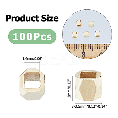 100Pcs Brass Spacer Beads KK-FI0001-02B-G-1
