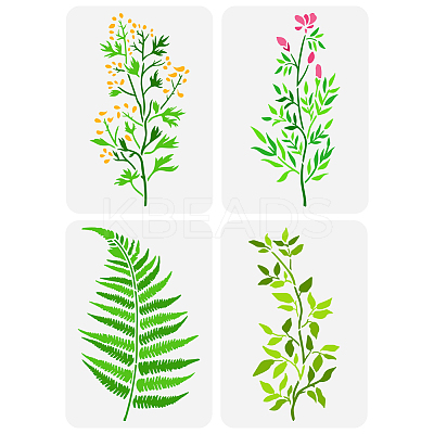 4Pcs 4 Styles PET Hollow Out Drawing Painting Stencils DIY-WH0394-0154-1