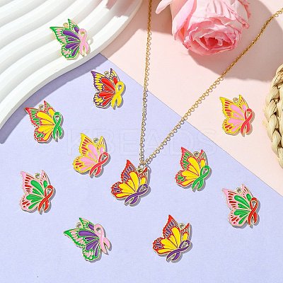 30Pcs 6 Colors Alloy Enamel Pendants FIND-CJ0002-71-1