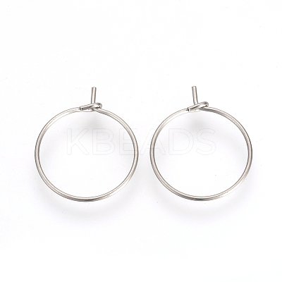 Tarnish Resistant 304 Stainless Steel Hoop Earrings LS-STAS-R071-40-1