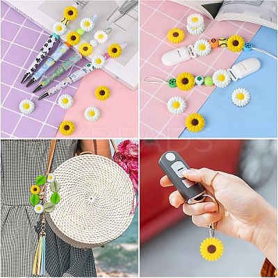 20Pcs 4 Styles Food Grade Eco-Friendly Silicone Focal Beads SIL-CJ0001-21-1
