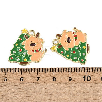 Christmas Deer Theme Alloy Enamel Pendants LS-ENAM-D304-01A-G-1