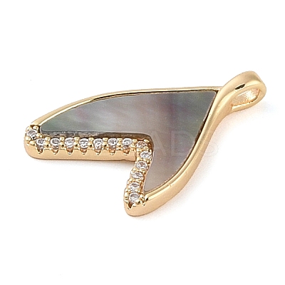 Brass Micro Pave Clear Cubic Zirconia Pendants KK-Q816-05G-02-1