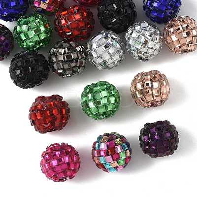 20Pcs 10 Colors Acrylic Rhinestone Beads OACR-FS0002-32-1