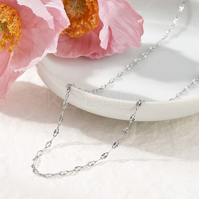 2MM 304 Stainless Steel Textured Dapped Chain Necklaces NJEW-T016-14P-1