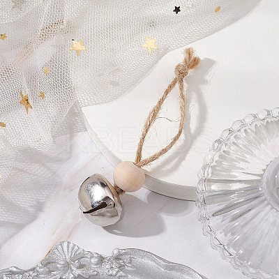 Iron Bell Pendant Decoration HJEW-JM02228-03-1