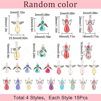 60Pcs 4 Style Electroplate Glass Pendants FIND-SC0004-05-1
