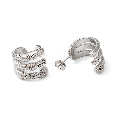Non-Tarnish 304 Stainless Steel Snake Stud Earing Findings EJEW-K244-32P-1