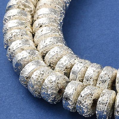 Electroplated Natural Lava Rock Beads Strands G-I360-A04-04-1