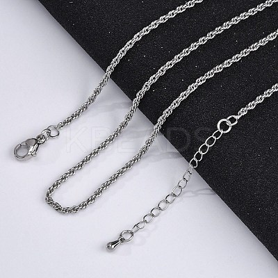 Brass Rope Chains Necklaces for Women NJEW-D302-03P-1