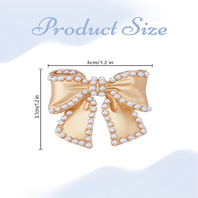 1Pc Bowknot Imitation Pearl Brooch JEWB-LP0004-15-1