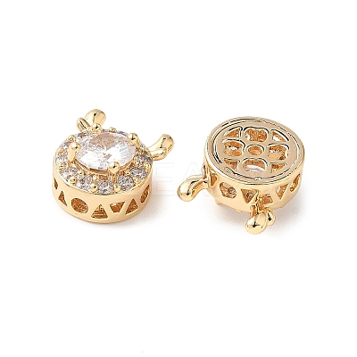Brass Micro Pave Cubic Zirconia Beads KK-G531-01G-03-1