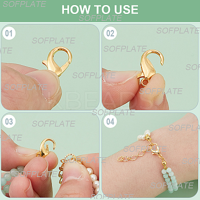 400Pcs Zinc Alloy Lobster Claw Clasps FIND-SP0001-29G-1