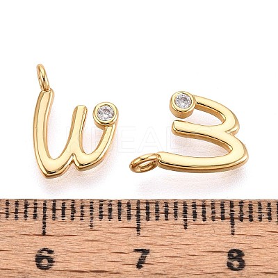 Brass Micro Pave Cubic Zirconia Charms KK-N263-97G-W-1