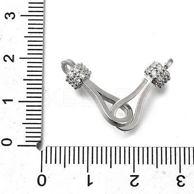 Brass Cubic Zirconia Hook and S-Hook Clasps LS-KK-Q048-05P-1
