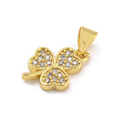 Rack Plating Brass Pave Cubic Zirconia Charms KK-G513-12G-1