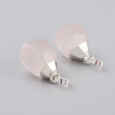 Natural Rose Quartz Pendants X-G-G845-07S-11-1
