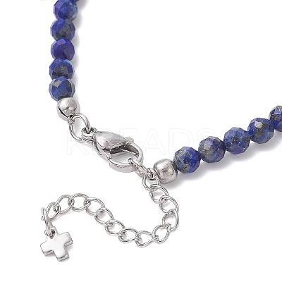2Pcs Natural Lapis Lazuli and Rainbow Moonstone Beaded Charm Bracelets BJEW-JB12592-1