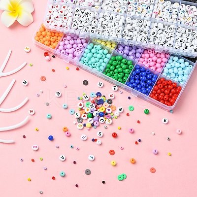 DIY Glass & Acrylic & Polymer Clay Beads Bracelets Making Kits DIY-FS0007-93-1