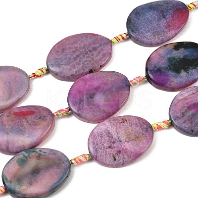 Natural Fire Crackle Agate Beads Strands G-P605-L03-01A-1