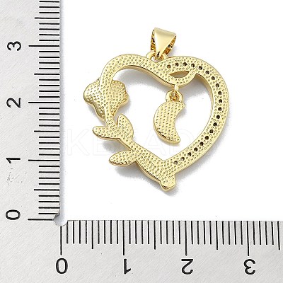 Brass Micro Pave Clear Cubic Zirconia Pendants KK-A221-27A-G-1