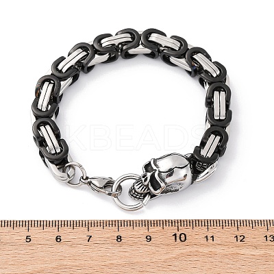 201 Stainless Steel Byzantine Chain Bracelets BJEW-B078-160P-1