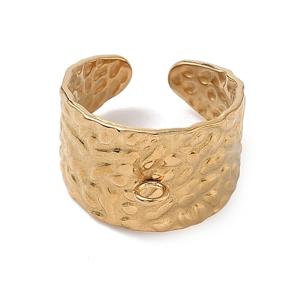 Hammered 304 Stainless Steel Loop Ring Base STAS-G375-01G-1