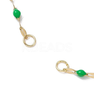 304 Stainless Steel Enamel Dapped Chains Slider Bracelets Making AJEW-JB01293-03-1